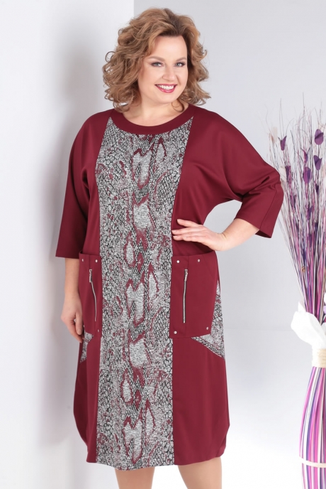 Платье Milana 170 бордовый размер 56-60 #2