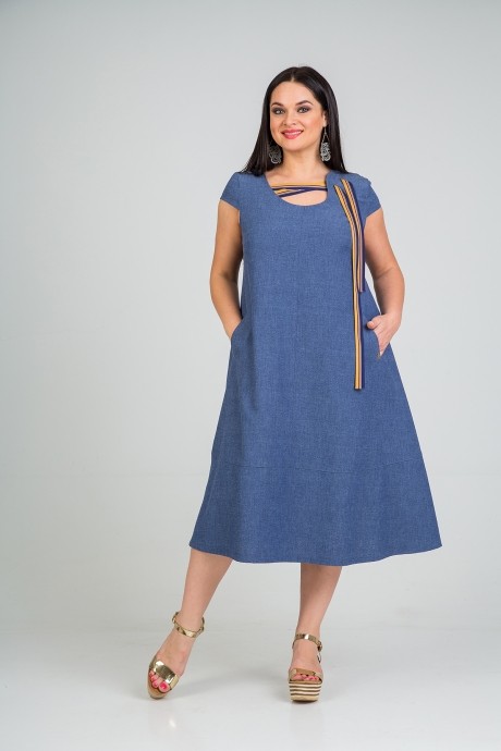 Платье Elletto 1573 синий размер 48-58 #1
