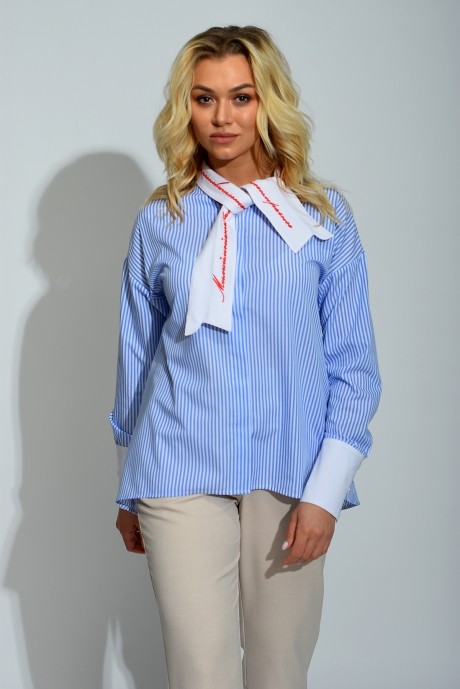 Блузка, туника, рубашка Elletto 3324 сине-белый размер 44-48 #1