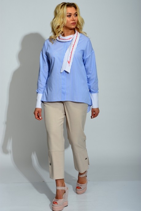 Блузка, туника, рубашка Elletto 3324 сине-белый размер 44-48 #3