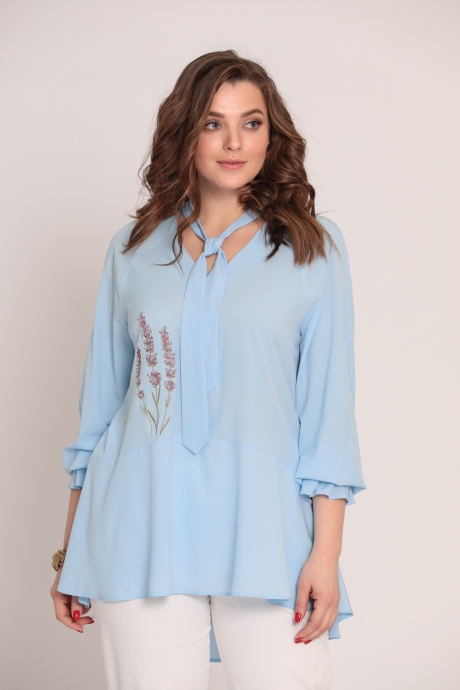 Блузка, туника, рубашка Elletto 3305 голубой размер 48-58 #1