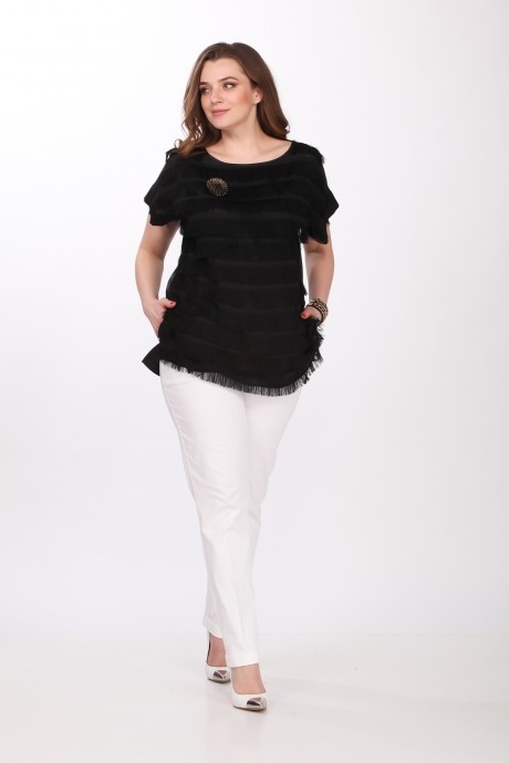 Блузка, туника, рубашка Elletto 3215 чёрный размер 48-58 #2