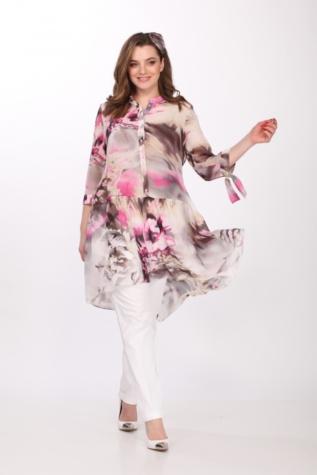 Блузка, туника, рубашка Elletto 3227 розовый размер 54-64 #1