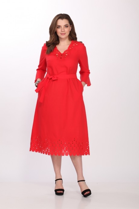 Платье Elletto 1706 красный размер 48-54 #1