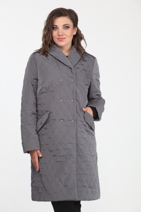 Пальто Elletto 3437 серый размер 48-58 #4