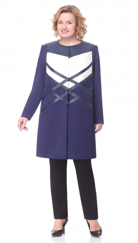 Жакет (пиджак) Aira Style 542 темно-синий с молоком размер 66-70 #1