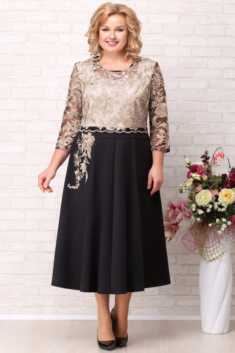 Вечернее платье Aira Style 714 черный с золотом размер 54-58 #1