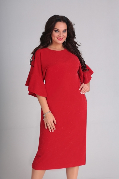 Вечернее платье Andrea Style 00125 красный размер 52-58 #1