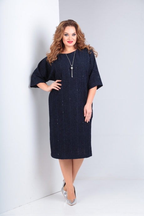 Вечернее платье Andrea Style 00231 тёмно-синий размер 56-62 #2