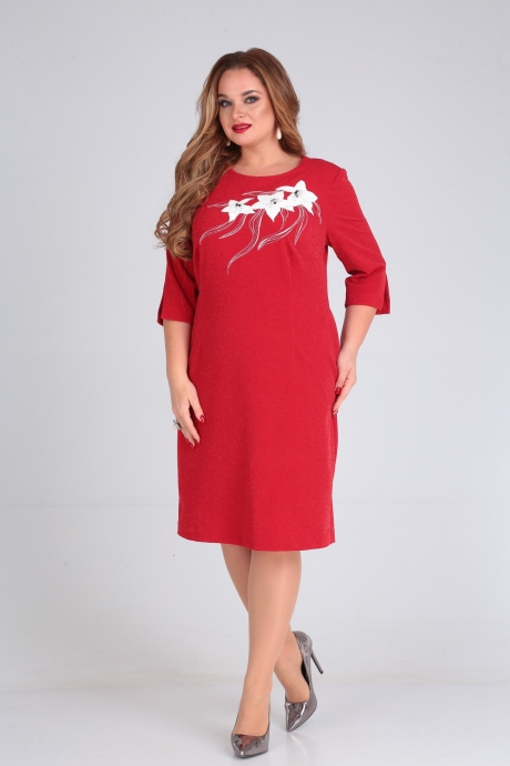 Вечернее платье Andrea Style 00241 красный размер 52-60 #1
