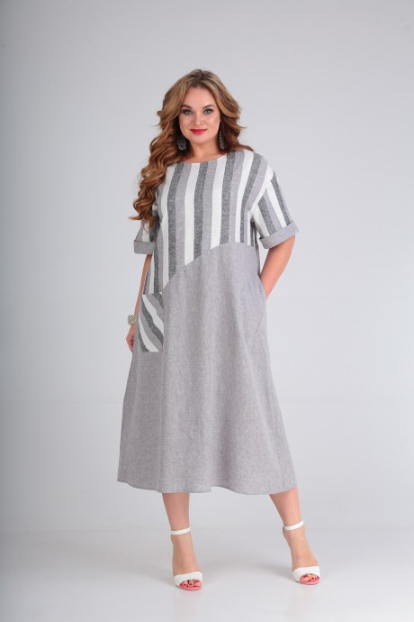 Платье Andrea Style 00265 серый размер 56-60 #4