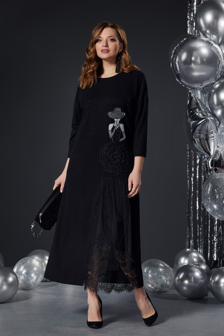 Вечернее платье Andrea Style 00325 чёрный размер 52-58 #3