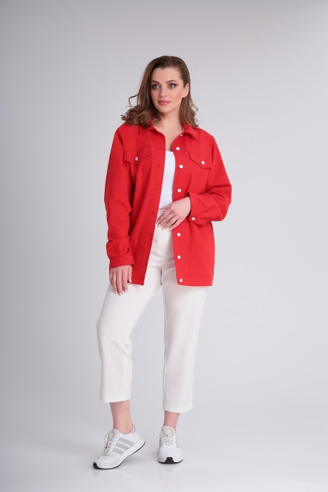 Жакет (пиджак) Andrea Style 0358 красный размер 52-56 #4