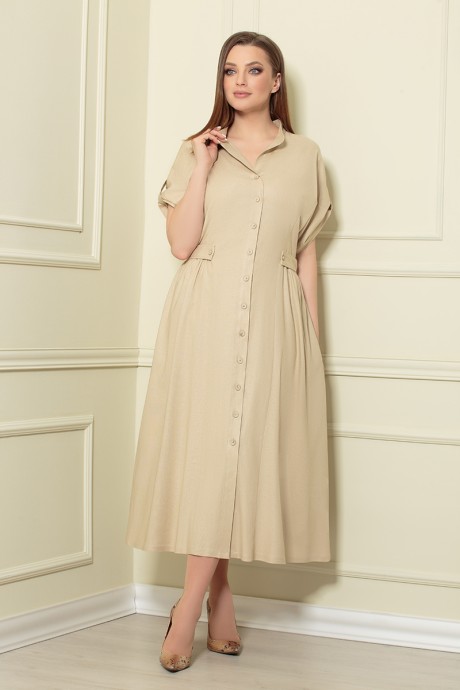 Платье Andrea Style 0360 /1 беж размер 52-56 #1