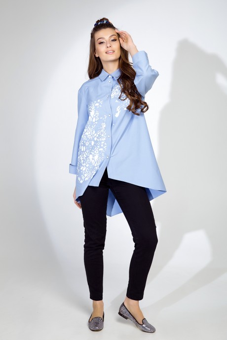 Блузка Daloria 6097 голубой размер 46-58 #3
