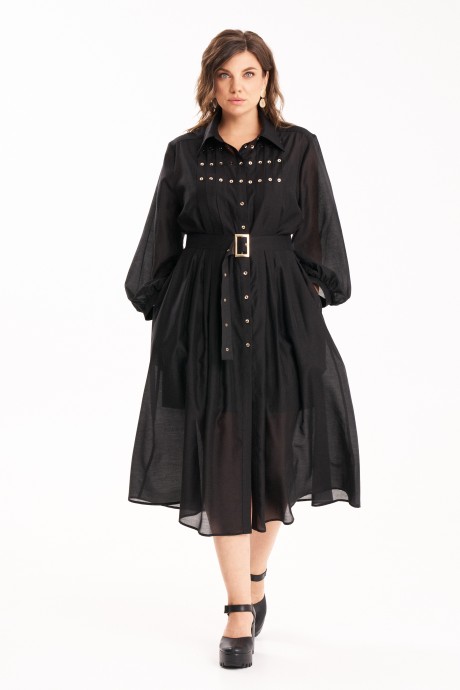 Платье KaVari plus size 1121 черный размер 46-56 #1