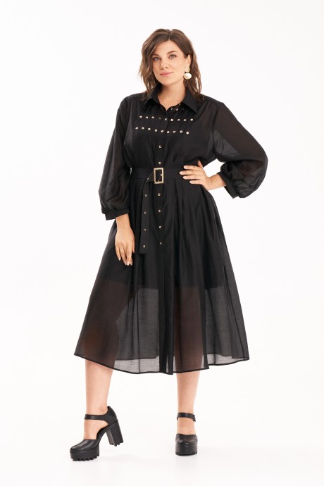 Платье KaVari plus size 1121 черный размер 46-56 #2