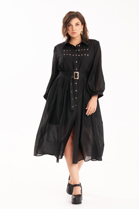 Платье KaVari plus size 1121 черный размер 46-56 #3