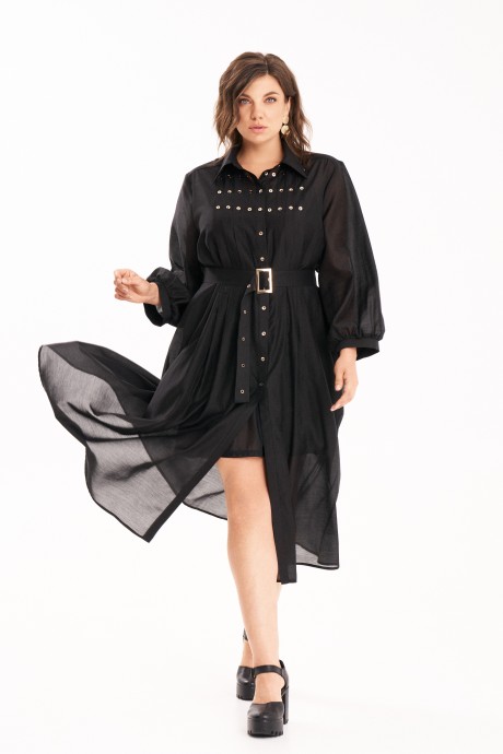 Платье KaVari plus size 1121 черный размер 46-56 #4