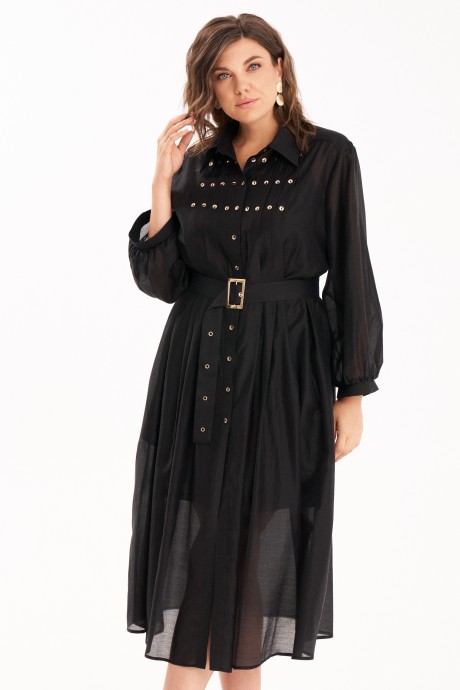 Платье KaVari plus size 1121 черный размер 46-56 #5