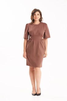 Платье KaVari plus size 1122 .1 коричневый #1