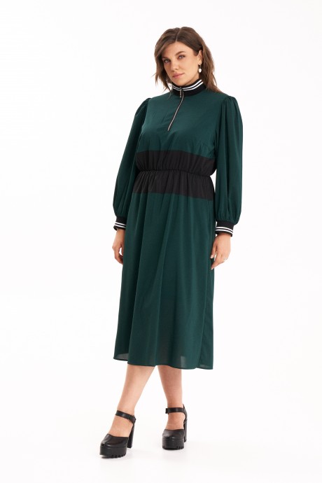 Платье KaVari plus size 1123 изумруд размер 44-54 #2