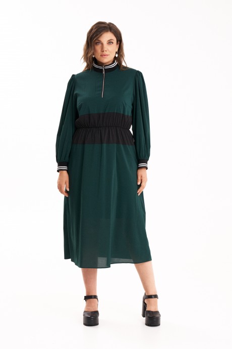Платье KaVari plus size 1123 изумруд размер 44-54 #4
