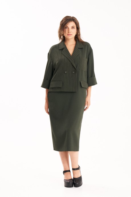 Платье KaVari plus size 1124 хаки размер 50-60 #1