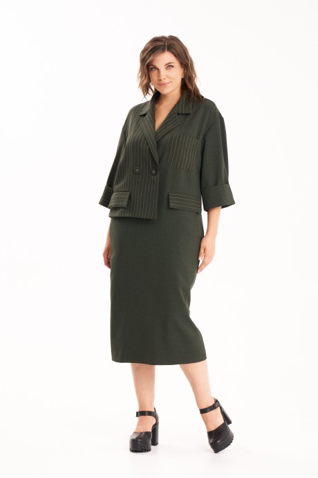 Платье KaVari plus size 1124 хаки размер 50-60 #2