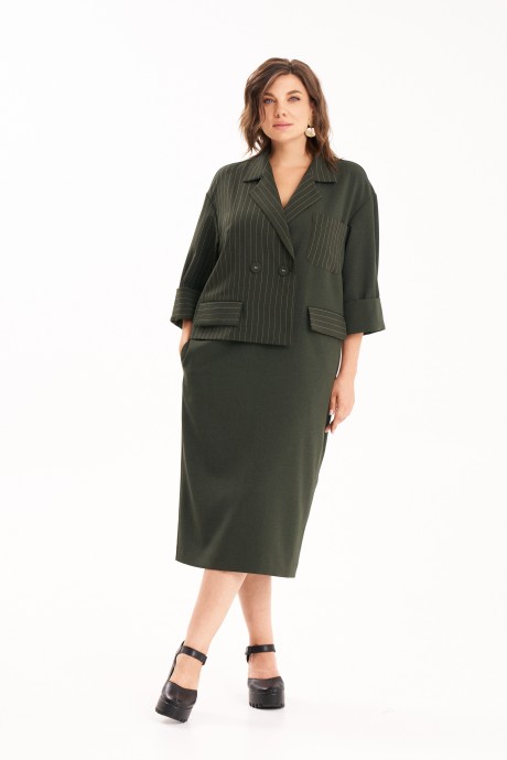 Платье KaVari plus size 1124 хаки размер 50-60 #3