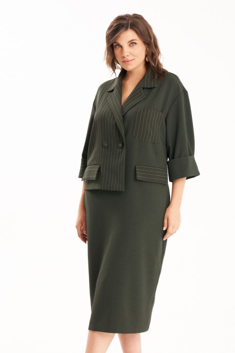 Платье KaVari plus size 1124 хаки размер 50-60 #4