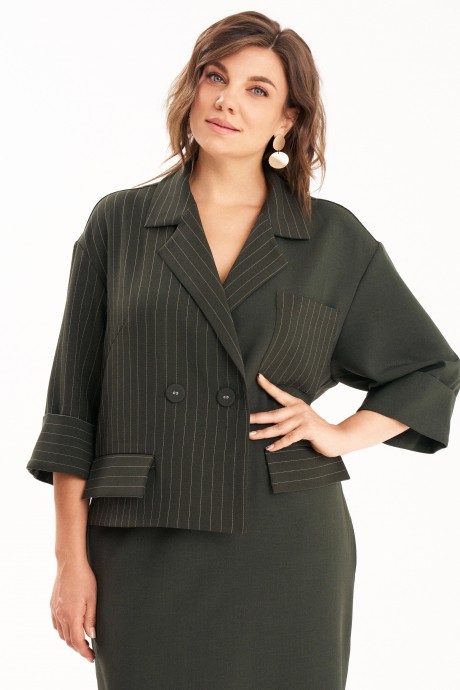 Платье KaVari plus size 1124 хаки размер 50-60 #5