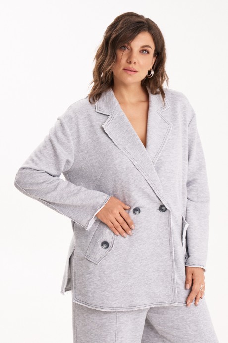Костюм/комплект KaVari plus size 8049 двойка 1. серый размер 48-58 #2