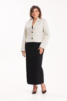 Костюм/комплект KaVari plus size 8050 двойка молочный, черный #1