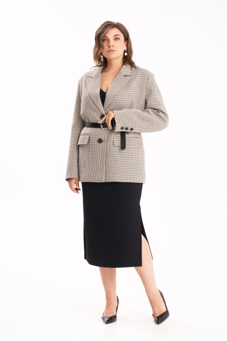 Костюм/комплект KaVari plus size 8051 двойка беж, черный размер 44-60 #3