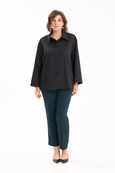 Рубашка KaVari plus size 4021 .2 черный размер 48-58 #2