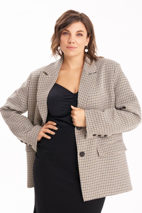 Жакет (пиджак) KaVari plus size 6008 беж размер 44-60 #1