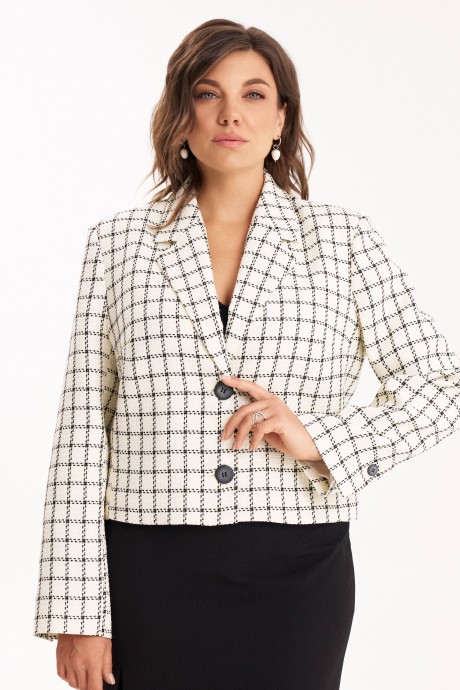 Жакет (пиджак) KaVari plus size 6009 молочный размер 44-60 #1