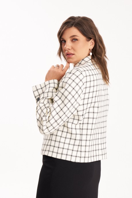 Жакет (пиджак) KaVari plus size 6009 молочный размер 44-60 #4