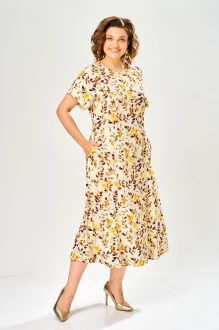 Платье KaVari plus size 1151 .2 молочно-бежевое