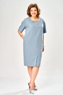 Платье KaVari plus size 1161 .2 серо-голубое