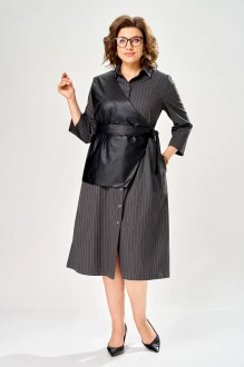 Костюм KaVari plus size 8068 двойка .1 серо-черный