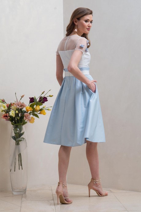 Вечернее платье Condra 4226 голубой-белый размер 42-48 #4