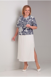 Diamant 1297 синие цветы с белым пл #1