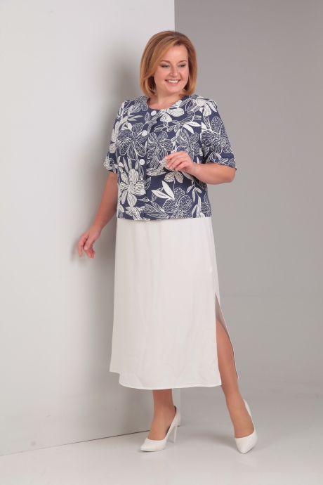 Diamant 1297 синие цветы с белым пл #1