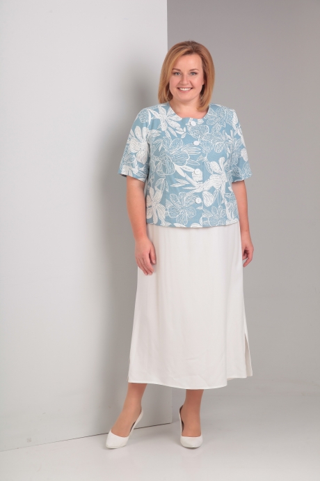 Diamant 1297 голубые цветы с белым пл #1