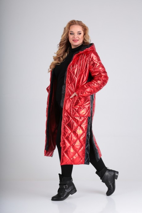 Пальто Diamant 1603 красный размер 44-48 #4