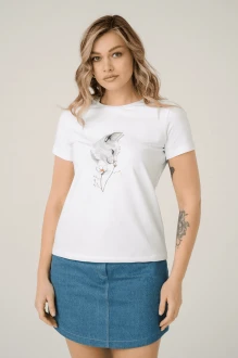 Футболка Dea Mia 5609 рис.33 белый